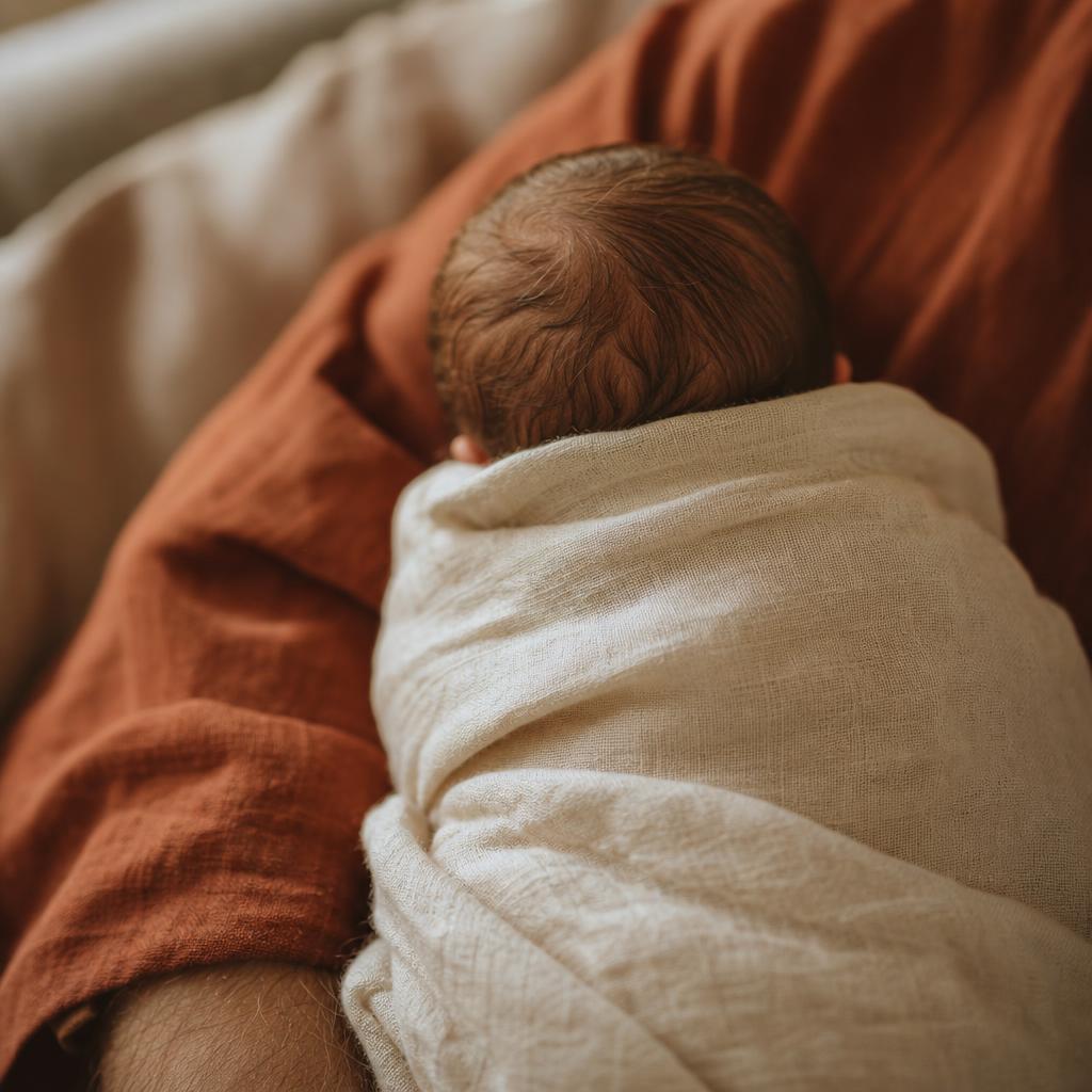 Schlafendes Baby in Decke